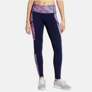 Athleta Polartech Fleece Leggings Navy/Pink